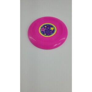 Vintage WonderTreats Pink Frisbee with Neon Stars Y2K Aesthetic Retro Toy 2000s